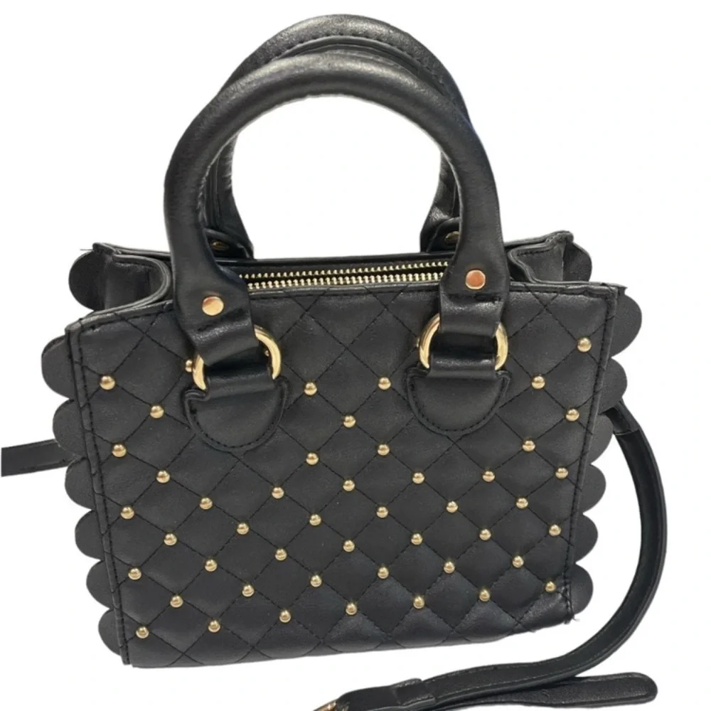 Fashion crossbody bag gold studs quilted - Picture 1 of 11